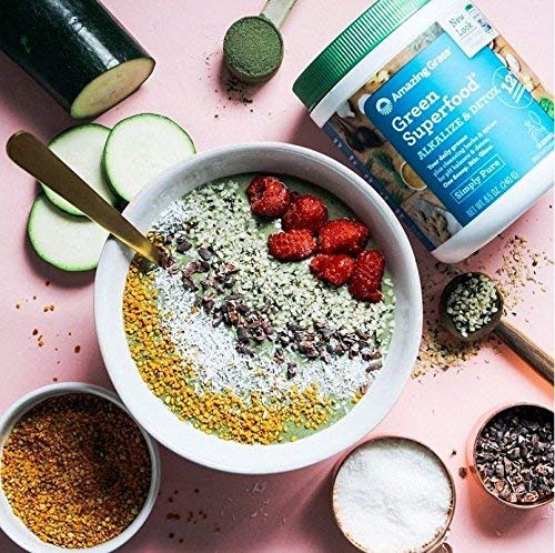 Amazing Grass Green Superfood Alkalize & Detox Organic Plant Based Powder with Wheat Grass and Greens | Flavor: Simply Pure, 30 Servings | Active Probiotic Cultures + Bonus Shaker Cup - Thumbnail 3