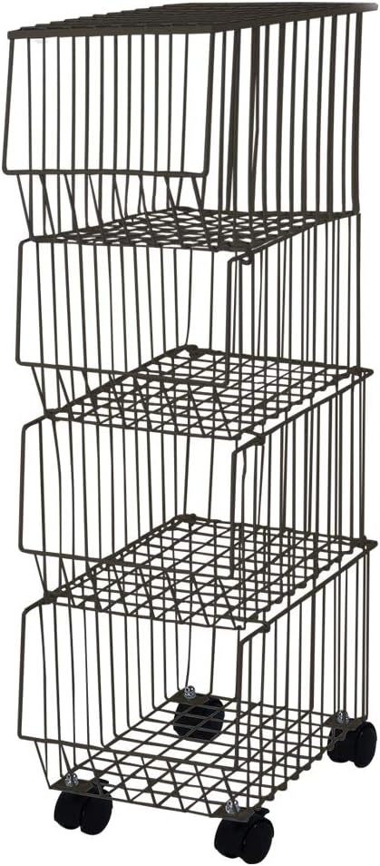 Amazon スタッキングバスケット 選べる４段 ブラウン 収納用品 オンライン通販