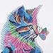 Diamond Painting DIY 5D Special Shape Rhinestones, ABEUTY Colorful Cat and Butterfly, Partial Drill Crystal Diamond Art Kits