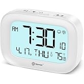 Geevon Travel Alarm Clock Battery Operated with Temp &amp; 10s Backlight | 3 Inch LCD Display Clock, Portable with Snooze, Perfect for Home Office Kitchen Bedroom Outdoor, Nice Gift for Any Occasion
