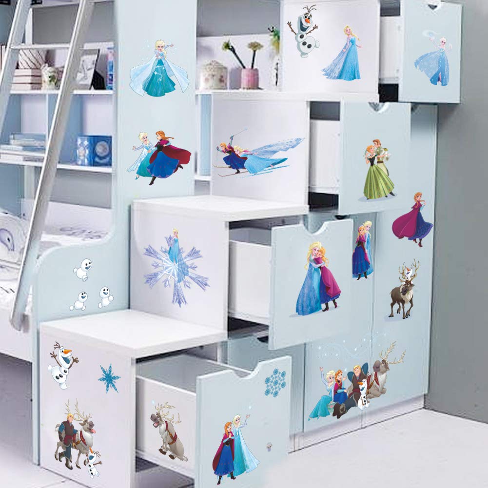 Napravi Rs Kibi 2 Fogli Frozen Disney Stickers Muraux Reine Des Neiges Salon Amovible Stickers Mural Elsa Stickers Muraux Chambre Enfant Fille Princesse Chambre Bebe Autocollants Frozen Ameublement Et Decoration Decoration Murale