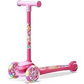 3 Wheel Scooter for Kids, Smooth Light Up LED Front Wheels, Wide Anti Slip Deck, Rear Foot Brake, Easy Lean to Steer Maneuvering, Indoor & Outdoor Ride On Toys for Ages 2 Up,