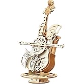 3D Wooden Brain Teaser Puzzle for Teens Wooden Music Boxes Cello Model Kits for Adults DIY Building Wood Crafts Mechanical Puzzle Building Kits for Kids Age 8+Years Old