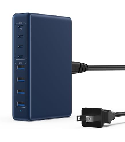 Caricatore USB C 440W Multiporta GaN III, 8 Porte (5 USB-C + 3 USB-A), Stazione Di Ricarica Rapida Con PD 100W Per MacBook, IPad, IPhone, Samsung