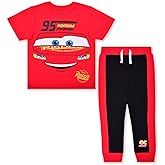 Disney Cars Boys T-Shirt and Pants Set for Toddler and Little Kids