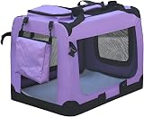 HugglePets Foldable Fabric Pet Crate Carrier Purple Large 70x52cm view 8