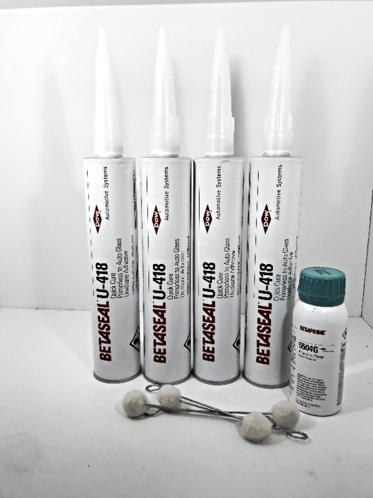 4X Dow Betaseal U418 Auto Glass Urethane/Sealant/Adhesive & 5504G Primer