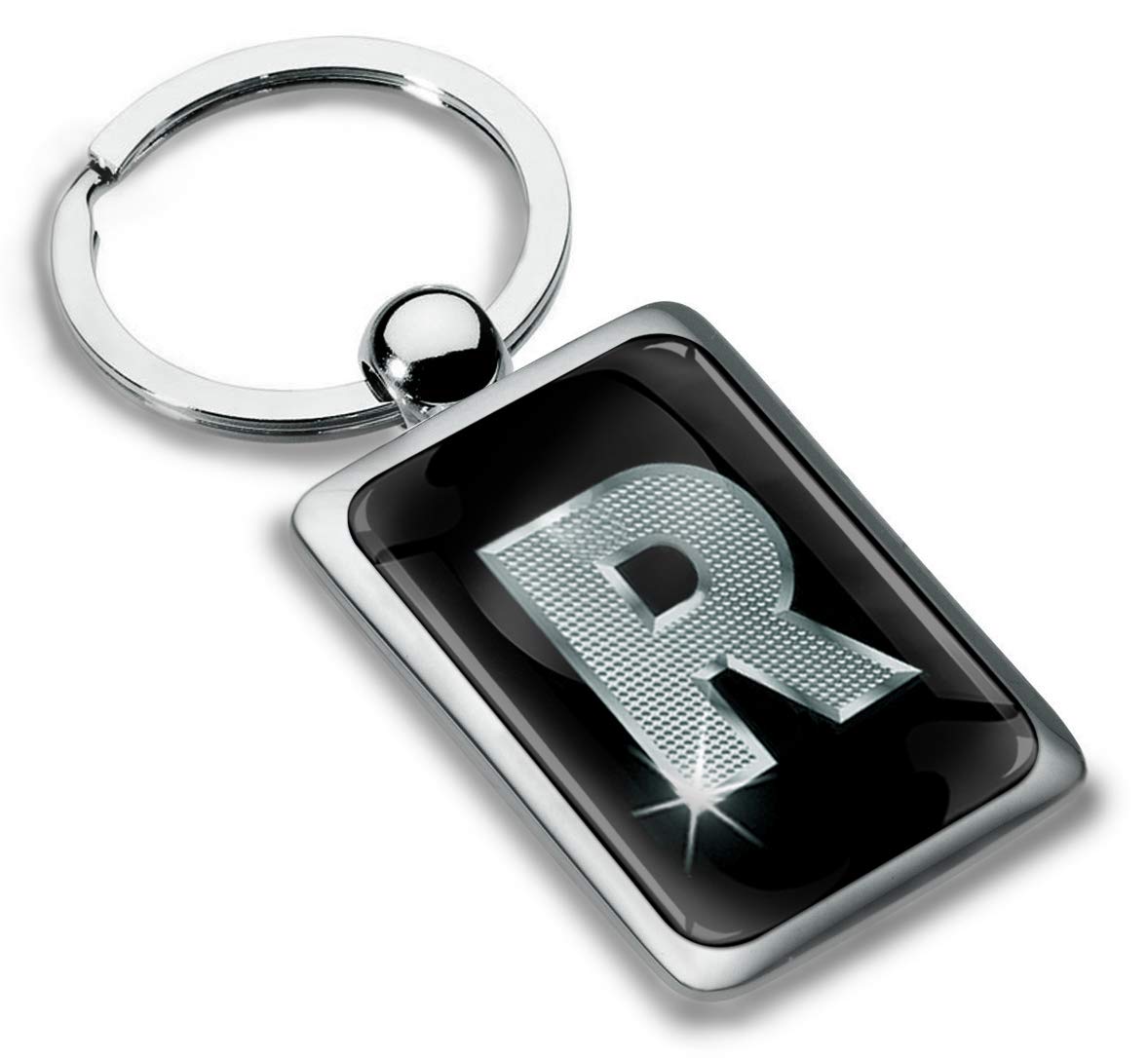 Biomar Labs Letter Keychain Alphabet Initial Keyring 3D Metal Stainless Steel Personalised Initials Charm for Car and Keys Available in Silver (R in Silver KK 96)