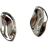 Chunky Statement Drop Earrings Silver Irregular Womens Earrings Trendy Glamorous Nye Earrings