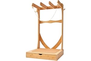 VEVOR Vertical Surfboard Stand, 3 Tiers Wooden Surfboard Rack for Storage and Display, Freestanding Board Stand Organizer wit