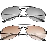 Vepiant 2 Pairs Bifocal Reading Glasses UV400 Protection Outdoor Sunglasses Sun Readers Shades Anti Blue Light for Men Women