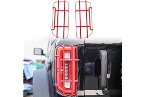 POETRYXIAO Tail Light Cover Guard for 2021-2023 Ford Bronco(Not Fits Bronco Sport),Rear Light Lamps Guards for Bronco Accessories (Red)