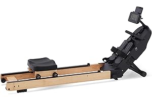 ECHANFIT Magnetic/Water - Rowing - Machine for Home Use with 16 Levels Adjustable Resistance/Bluetooth Monitor, App Supported, Wood Foldable Rower Machine 330-350lbs Max Load with Phone Holder