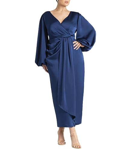 ELOQUII Denim Fit & Flare Midi Dress