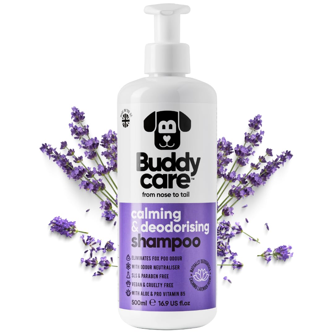 Buddycare Calming Lavender Dog Shampoo Sensitive Skin (500ml) - Soothing & Deodorising Dog Shampoo and Conditioner for Gentle Pet Care & Anxious Dogs | Anti Itch Formula For All Breeds