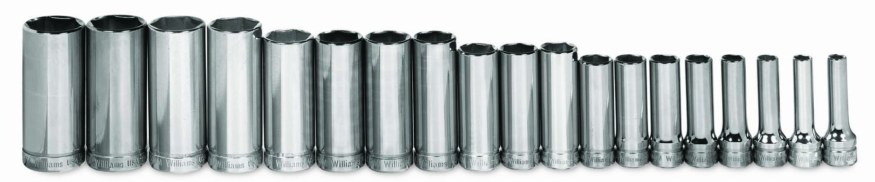 Williams MSBD-19HRC 19-Piece 3/8-Inch Drive Metric Deep 6 Point Socket Set — image 1