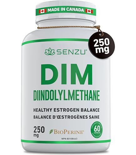 Complément Alimentaire DIM (diindolylméthane) 250 Mg - Soutien Hormonal Pour Femmes, Naturel, Vegan - Flacon Neuve