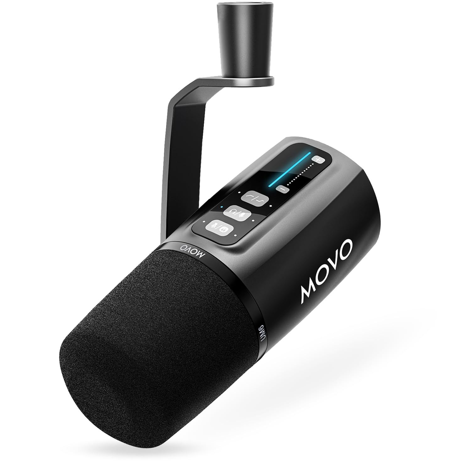 Movo UM6 Dynamic Podcast Microphone with Built-in GainCast Preamp - XLR and USB C Outputs - Studio Mic for Gaming, Podcasting, Streaming, Vocals, Computers, and Content Creation