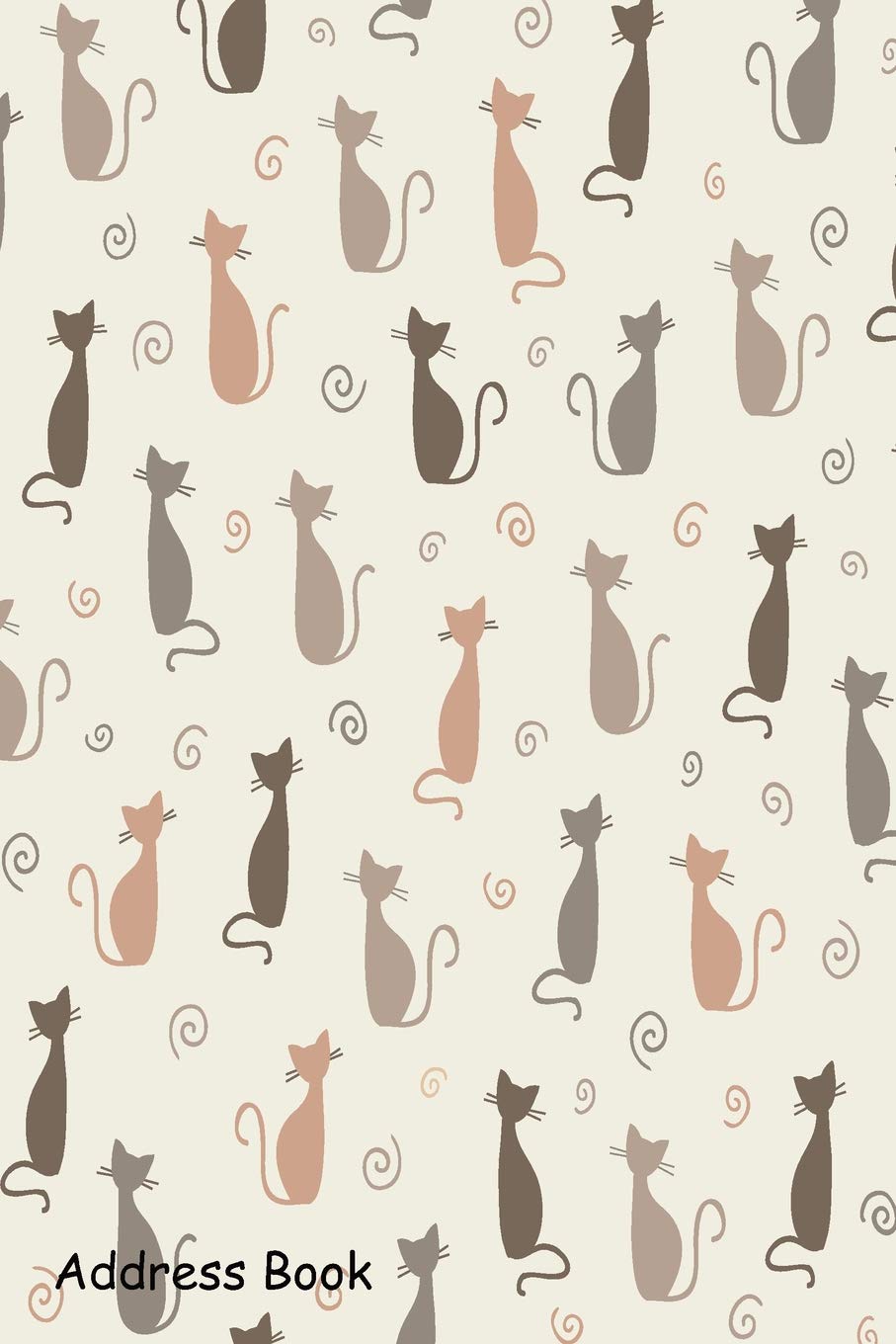 Address Book: For Contacts, Addresses, Phone, Email, Note,Emergency Contacts,Alphabetical Index With Minimal Cats Pattern Design