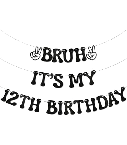 Ballonnen met cijfer 12, Happy Birthday-slinger banner