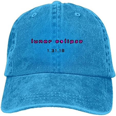 MCWO GRAY Lunar Eclipse January 31 2018 Fit Denim Hat Baseball Cap Royalblue