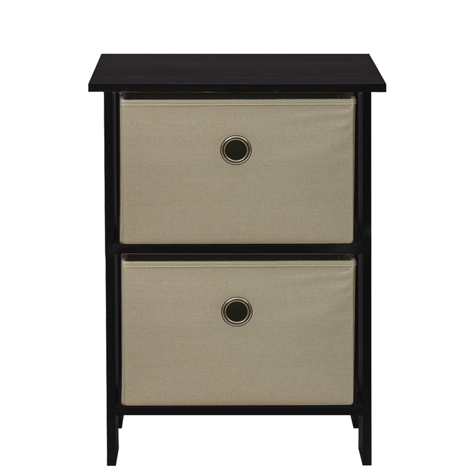 Klaxon Iris Wooden Table Storage Cabinet With 2 Fabric Chest