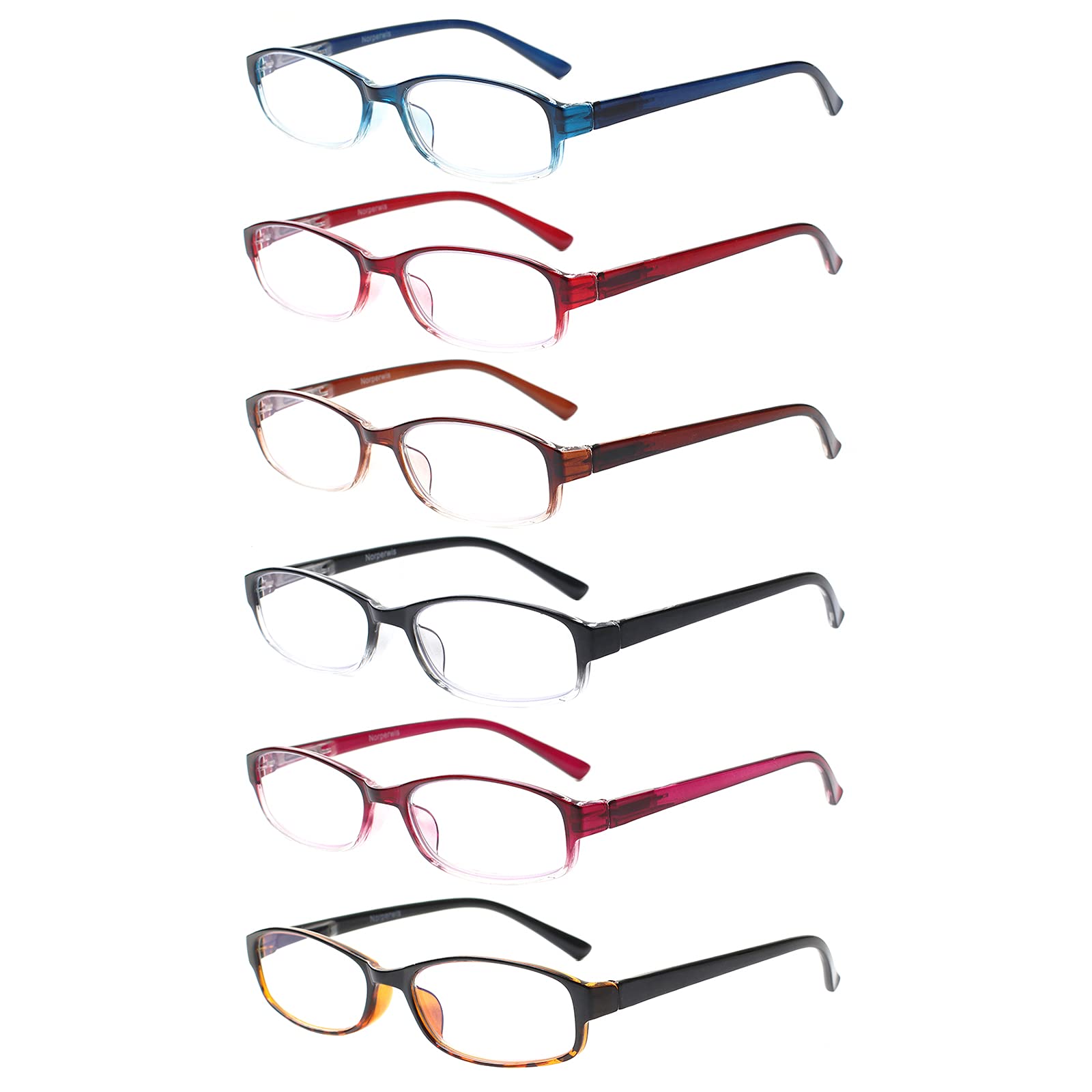 2-Pack Ladies Blue Light Blocking Reading Glasses - Round Frame With Spring Hinge & Floral Pattern