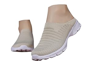 Womens Open Back Sneaker Mesh Mules Shoes Lightweight Breathable Slippers Slip On Sport Shoes 2026 Summer Round Toe Closed To