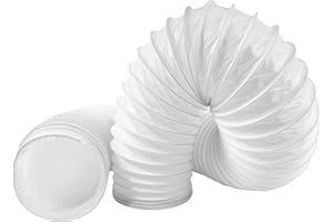 PVC Hose 6'' x 10ft - Dust Collection Tube - Vacuum Pipe - Flexible Vac Hose - Clear PVC Air Duct Tubing Pipe - Plastic Dust 