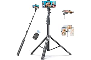 ANGFLY 67" Tripod & Selfie Stick, Extendable Cell Phone Tripod Stand with Remote and Phone Holder, Compatible with iPhone 14 Pro Max 13 12/Android