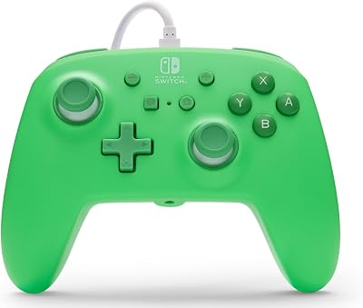 Manette filaire améliorée pour Nintendo Switch - Vert écume, manette de jeu, manette de jeu, manette filaire, sous licence officielle