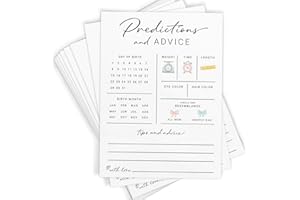 Printed Party Baby Predictions & Advice Cards for New Parents – Baby Shower Game, Wishes for Mommy & Daddy, Gender Reveal Boy or Girl, Modern Minimal Design, 30 Cards