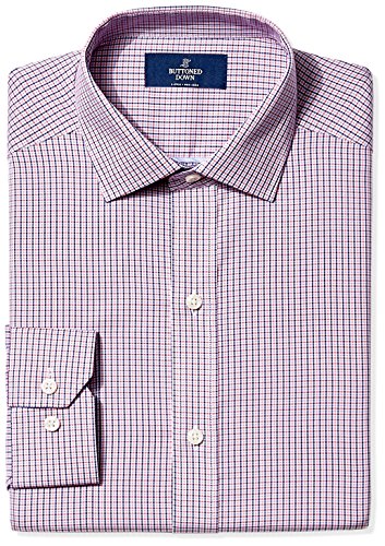 Buttoned down men s non-iron fitted spread-collar dress…