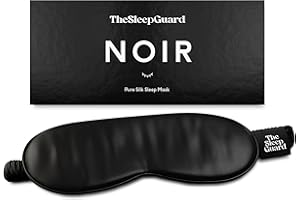 TheSleepGuard Pure Silk Sleep Mask [100% 6A Mulberry Silk, 22 Momme] Light Blocking Travel Essentials. Eye Masks for Sleeping. Black Oeko-Tex Blindfold. Eye Covers for Men & Women