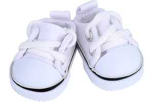 Mikovivi 2pcs Doll Shoes, Mini Cute Fashion White Sneakers Cute Clothes Accessories for 15cm 17cm Dolls Outfit & Display (Dol