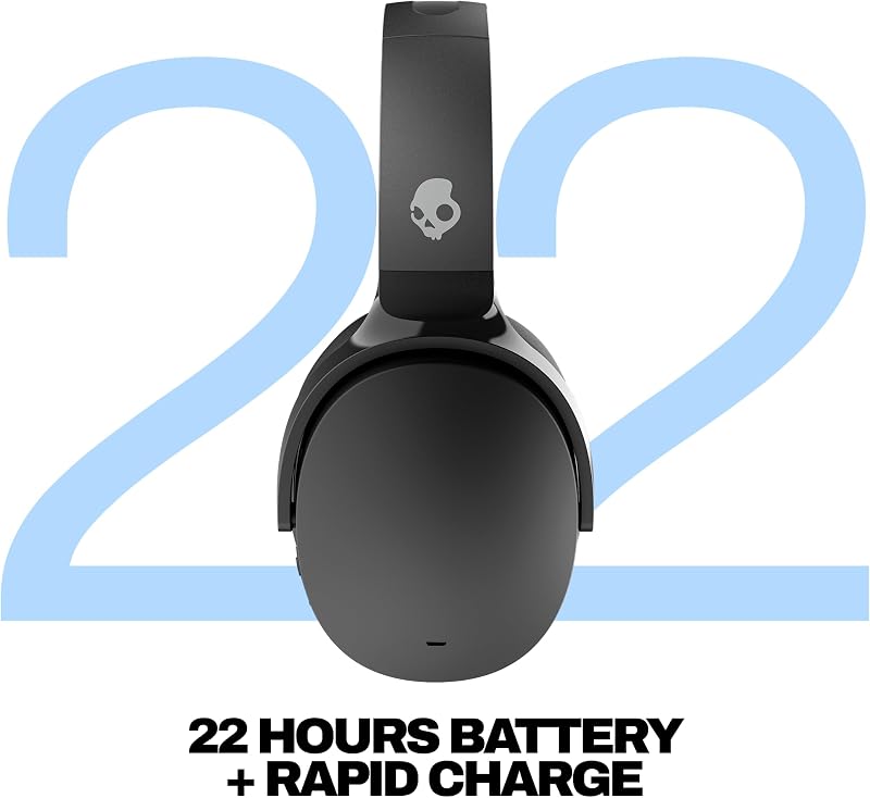 Hesh ANC Cuffie Wireless Over-Ear con Cancellazione del Rumore e Microfono, 22 Ore di Autonomia, Compatibili con iPhone, Android e Dispositivi Bluetooth - Nero