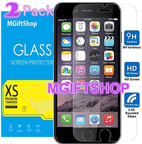 [2-Pack] iPhone 7 Screen Protector, iPhone 7 Glass Screen Protector, MGIFTSHOP Tempered Glass Screen Protector [Ultra­ Thin Bubble­ Free] (2-Pack)