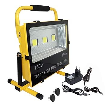 FROADP 150W Kaltweiß LED Baustrahler - LED Strahler Akku Arbeitsscheinwerfer - Campinglampe Angeln Beleuchtung Gelb Wasserdic