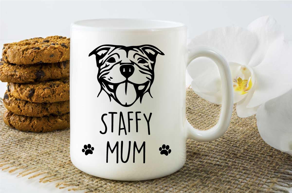 60 Second Makeover Limited Staffy Mum Mug Pet Present Dog Lover Staffordshire Bull Terrier Gifts Mothers Day Staffie Gifts for Women Staffy Owner Present for Her