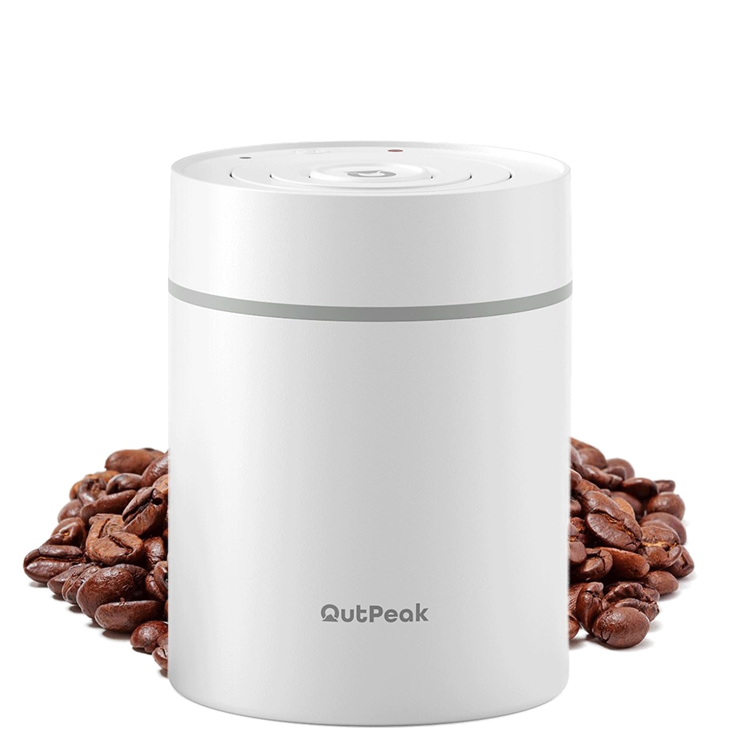 OUTPEAK Neo 2025 Auto Vacuum Coffee Canister, 0.5L for 4.6oz Coffee Beans, One-Button Operation, Small Airtight Coffee Canister with Scoop, Coffee Storage Container Stainless Steel (Champion's Choice)