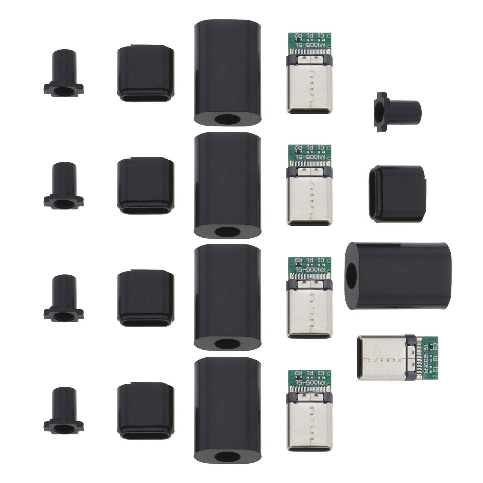 Photo 1 of Create idea 5 Set USB 3.1 Type-C DIY Male Plug Connector Replacement DIY 24pin USB 3.1 Type C USB-C Male OTG Host Type 5.1k Resistor Electrical Accessories Black