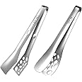 Maphyton 2 Packs 304 Stainless Steel Cooking Buffet Tongs 10 inch Sturdy Heavy-Weight Grilling Barbeque BBQ Tongs Serving Foo