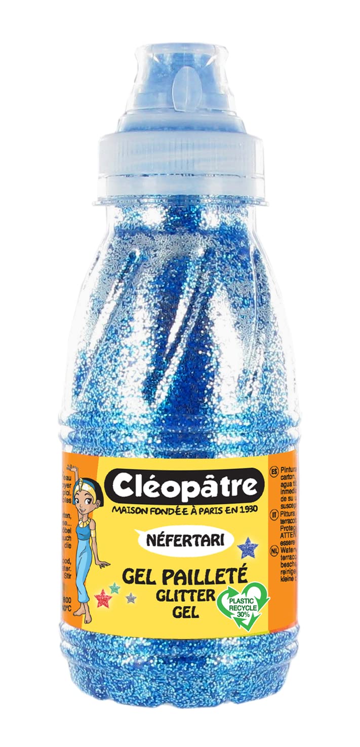 Cléopâtre GP 250-5 Bottle of Glitter Gel 250 ml, Blue