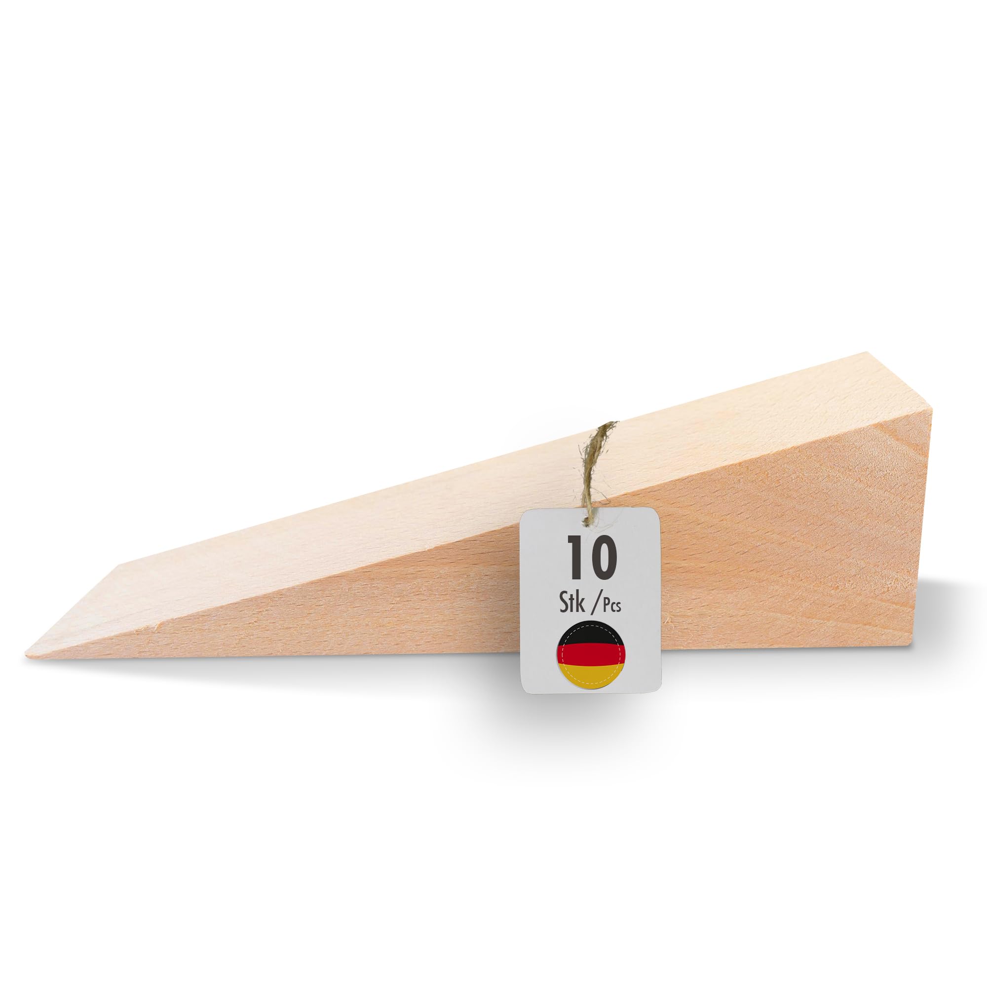 haggiy Hardwood Wedge - Wooden Wedge Set - Natural Beech Wedges - Door Stopper - Ideal for Furniture, Assembly, DIY - (LxWxH) 150 x 50 x 40 mm (10 Pcs.) — image 1