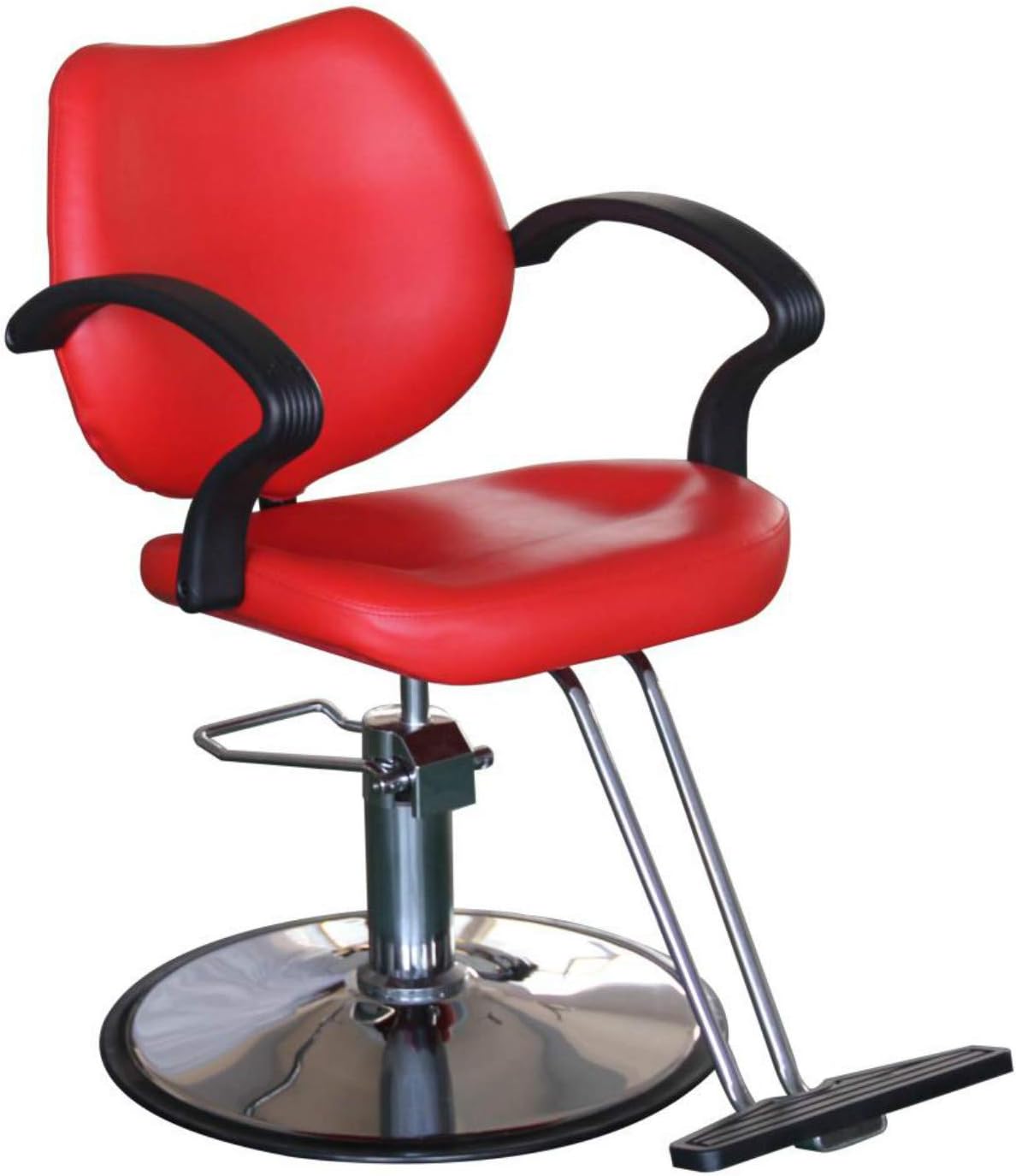 Salon Style Tattoo Spa Beauty Equipment Barber Chair Styling Chair Hydraulic Heavy Duty Leather Swivel Classic Hair Salon Chair for Hair Stylist Women Man,Red: Kitchen & Dining