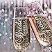 P Lab Set of 2, Bride Groom Names & Date, Personalized Wedding Toast Champagne Flute Set, Wedding Toasting Glasses - Etched Flutes for Bride & Groom Customized Wedding Gift #N2