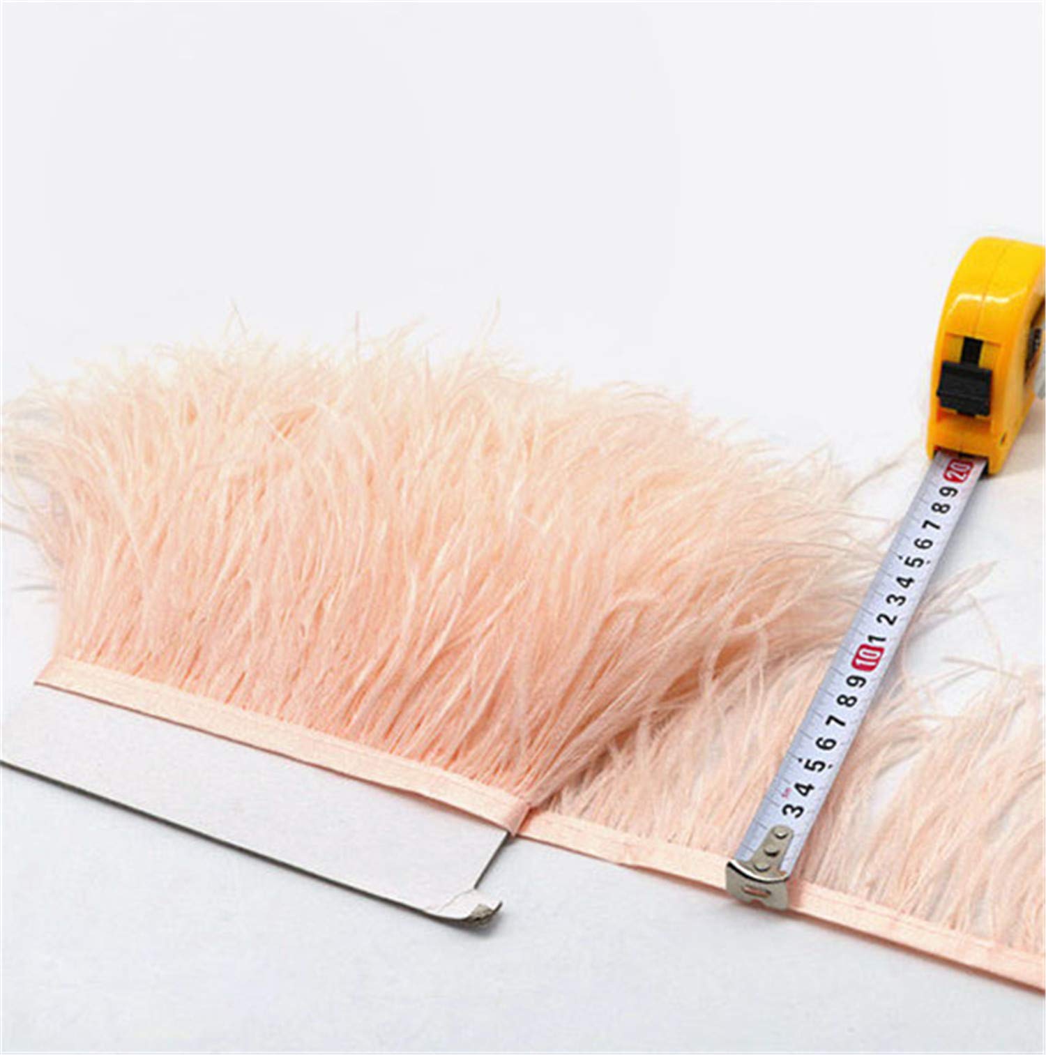 36 Colours Quality Ostrich Feather Trimming Fringe for Millinery Craft Dress Making (Champagne,2 Meters)