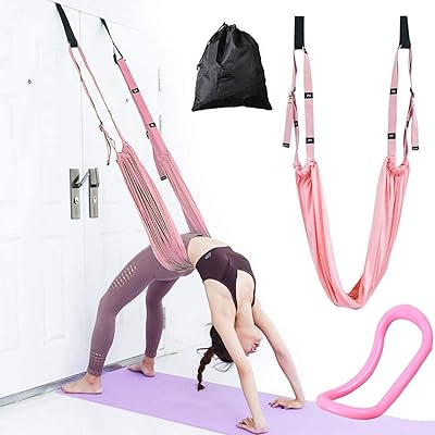 Buy Finger Ten Yoga Stretching Strap Adjustable Height Leg Stretcher With Yoga Circle Ring Set Waist Back Stretch Band Aerial Anti Gravity Inversion Exercises Door Flexibility Tensile For Pilates Dance Online In Turkey B08r8hjs9f
