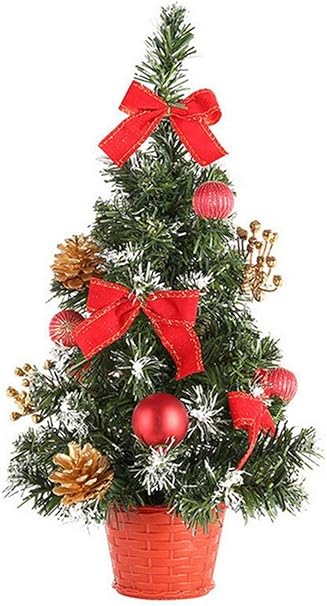 Amazon Ininuk ミニクリスマスツリー 卓上ツリー 小物 置物 装飾 デコレーション オーナメント 飾り付け 雑貨 プレゼント 贈り物 40cm レッド クリスマスツリー おもちゃ