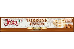 FLORA FINE FOODS Flora Traditional Italian Nougat – Artisan Soft & Hard Torrone Made in Italy (Hazelnut)